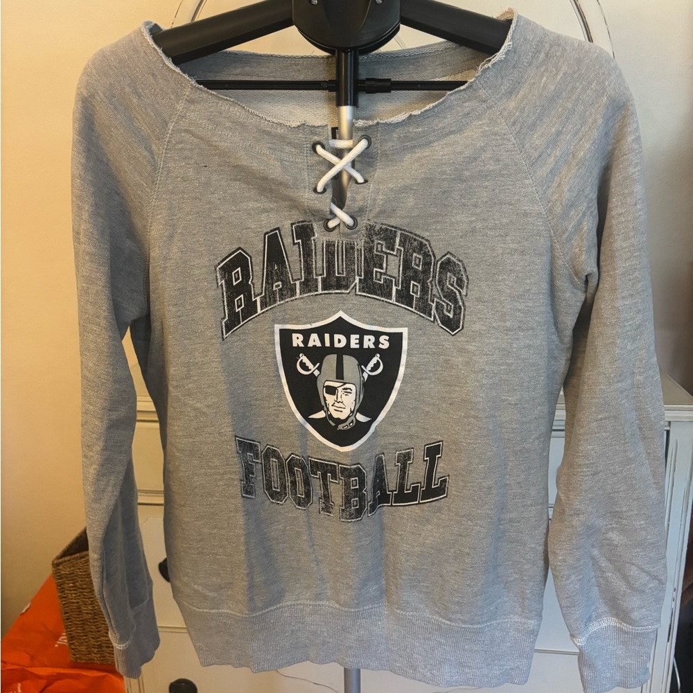 Raiders Football Gray Hoodie